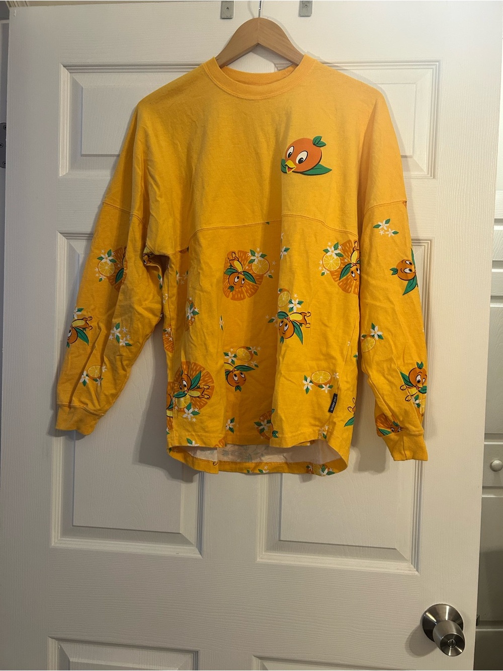 Disney Orange Bird Yellow Graphic Long Sleeve Top